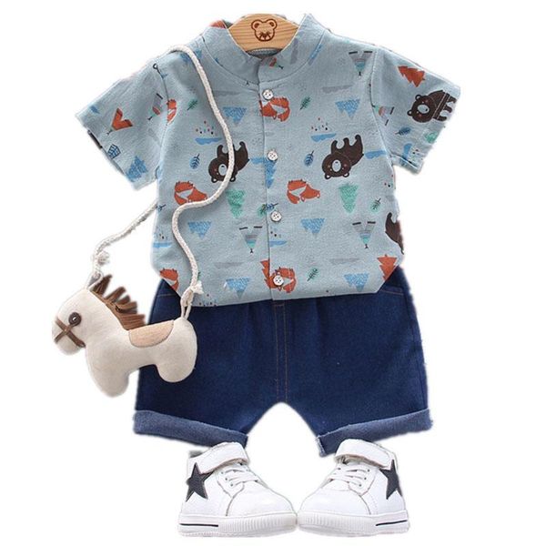 children clothes sets boys summer kids bear short-sleeve shirt jeans 2-piece casual costume baby clothing suit, White
children clothes sets boys summer kids bear short-sleeve shirt jeans 2-piece casual costume baby clothing suit, White