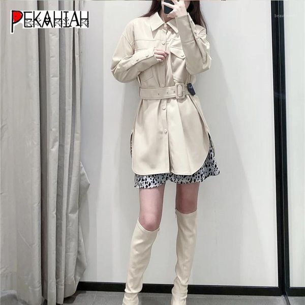 famale clothing beige fashion slim pocket pu jacket elegant long sleeve sashes loose vintage outerwear chic women's leather & faux, Black
famale clothing beige fashion slim pocket pu jacket elegant long sleeve sashes loose vintage outerwear chic women's leather & faux, Black
