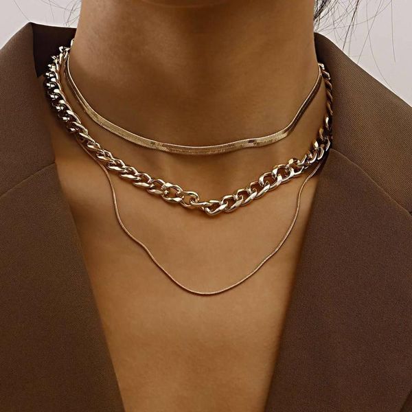 pendant necklaces vintage boho multilayer choker chunky chain gold color punk necklace for women party fashion jewelry gift, Silver
pendant necklaces vintage boho multilayer choker chunky chain gold color punk necklace for women party fashion jewelry gift, Silver