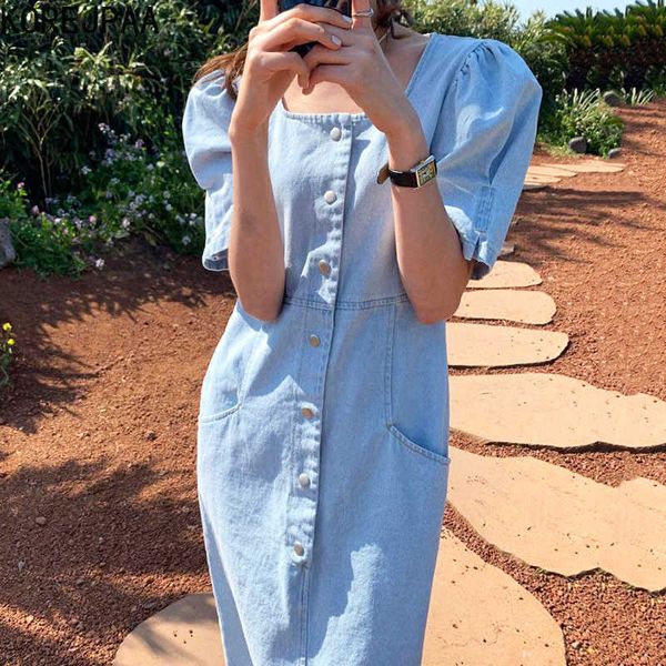 korejpaa women dress korean chic summer retro elegant single breasted waist-slim pockets long solid color denim vestido 210526, Black;gray
korejpaa women dress korean chic summer retro elegant single breasted waist-slim pockets long solid color denim vestido 210526, Black;gray