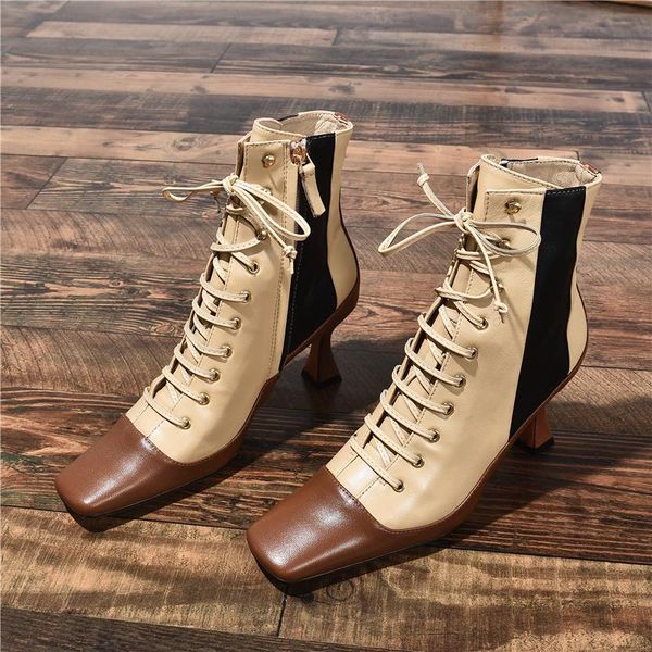 boots womens leather square toe special heel side zip ankle runway casual shoes high heels mixed color j02, Black
boots womens leather square toe special heel side zip ankle runway casual shoes high heels mixed color j02, Black