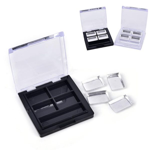 eye shadow square eyeshadow case 4 palettes pans, container, empty cosmetic blusher compact, clear base and black
eye shadow square eyeshadow case 4 palettes pans, container, empty cosmetic blusher compact, clear base and black