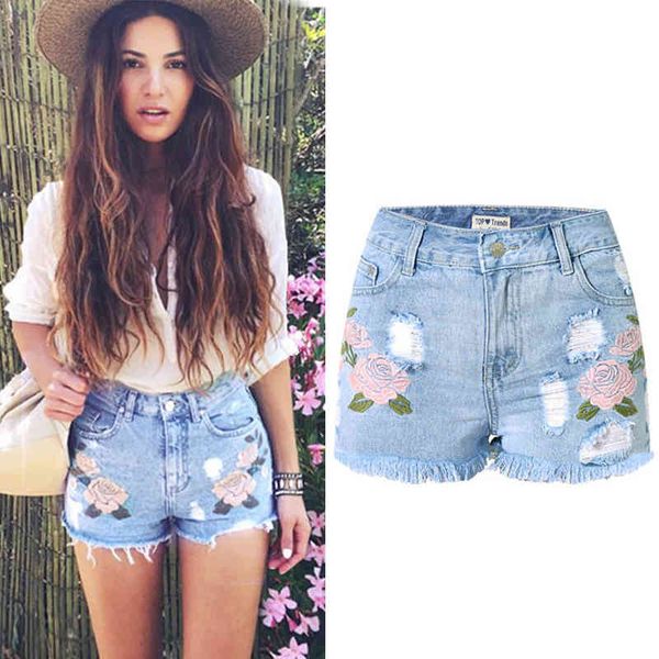 high-waisted ripped shorts female jeans ladies denim short pants afflicted of charge five stars summer straight vintage leg, White;black
high-waisted ripped shorts female jeans ladies denim short pants afflicted of charge five stars summer straight vintage leg, White;black