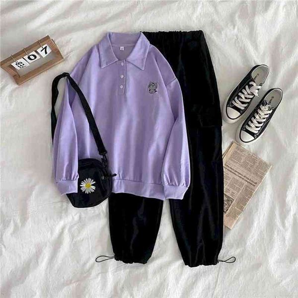 two piece outfits sets womens pants clothes long sleeved casual tooling leggings suit female student korean loose cn origin, White
two piece outfits sets womens pants clothes long sleeved casual tooling leggings suit female student korean loose cn origin, White