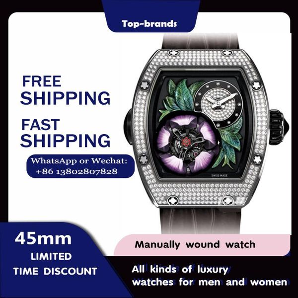 wristwatches manual winding tourbillon fleur rm19-02 lady elegant luxury watch fashion bracele, Slivery;brown
wristwatches manual winding tourbillon fleur rm19-02 lady elegant luxury watch fashion bracele, Slivery;brown