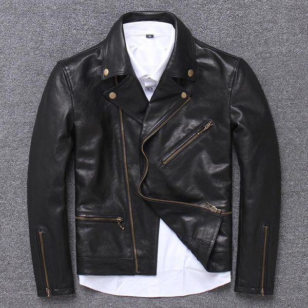 men's leather & faux sheepskin coat short genuine jacket men vintage motorcycle real jackets biker 15615 kj5120, Black
men's leather & faux sheepskin coat short genuine jacket men vintage motorcycle real jackets biker 15615 kj5120, Black