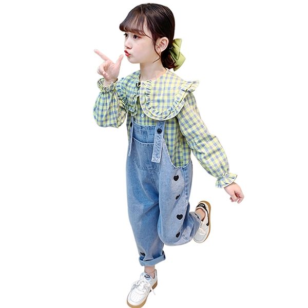 clothes for girls plaid blouse + jumpsuit tracksuits heart pattern costumes spring children's 210528, White
clothes for girls plaid blouse + jumpsuit tracksuits heart pattern costumes spring children's 210528, White