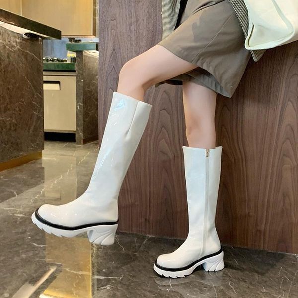 boots women autumn winter knee high female pu leather block heels platform shoes ladies solid zip keep warm boot, Black
boots women autumn winter knee high female pu leather block heels platform shoes ladies solid zip keep warm boot, Black