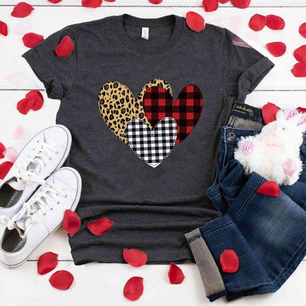 three love heart printed women short sleeve crew neck for summer loose valentines tee vetement femme, White
three love heart printed women short sleeve crew neck for summer loose valentines tee vetement femme, White