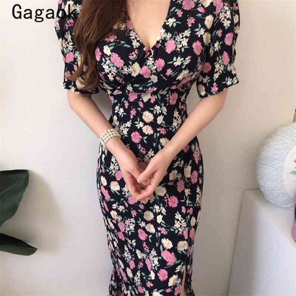women korean vintage sheath dress summer v-neck puff sleeve floral print midi dresses bodycon chic vestidos 210531, Black;gray
women korean vintage sheath dress summer v-neck puff sleeve floral print midi dresses bodycon chic vestidos 210531, Black;gray