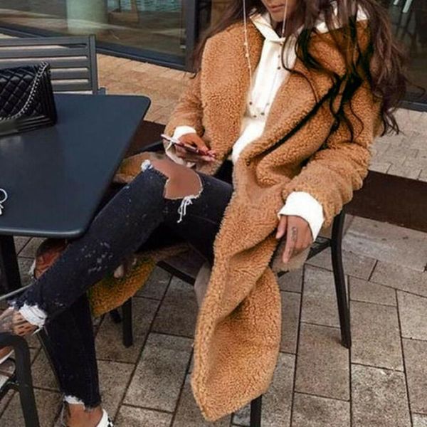 fashion long-sleeved winter blends coat for women double buttons solid streerwear thicken warm long overcoats fur coats women's wool &, Black
fashion long-sleeved winter blends coat for women double buttons solid streerwear thicken warm long overcoats fur coats women's wool &, Black