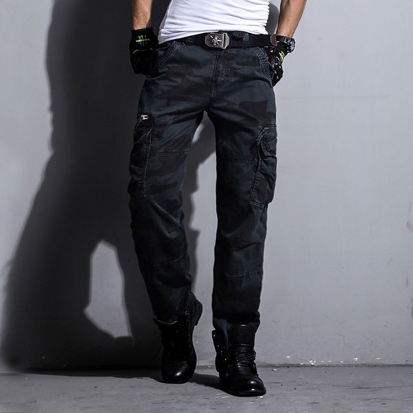 men's pants camouflage cargo men multi pocket cotton military camo bule track trousers male streetwear overalls pantalon homme zwq, Black
men's pants camouflage cargo men multi pocket cotton military camo bule track trousers male streetwear overalls pantalon homme zwq, Black