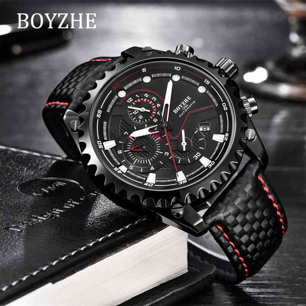 boyzhe automatic mechanical watches men sports leather luxury waterproof relogio masculino 2019 new hot, Slivery;brown
boyzhe automatic mechanical watches men sports leather luxury waterproof relogio masculino 2019 new hot, Slivery;brown