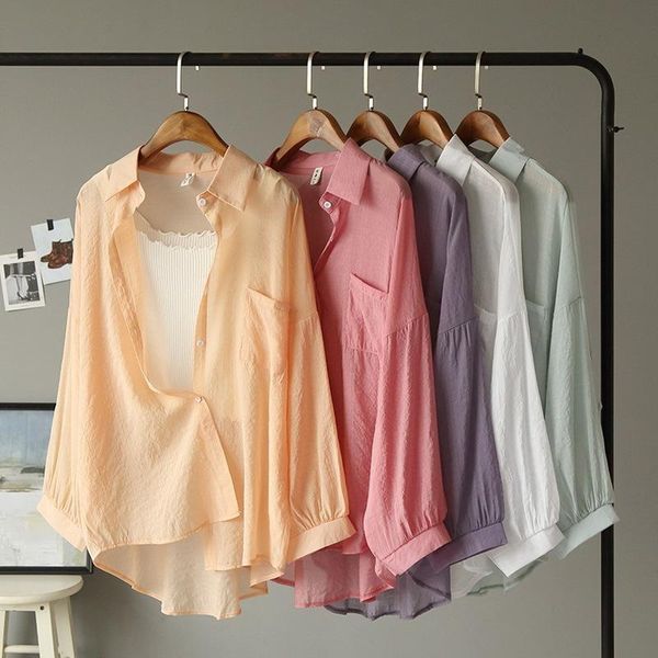 women's blouses & shirts 2021 spring women summer blouse long sleeve womens and sunscreen blusas roupa feminina thin, White
women's blouses & shirts 2021 spring women summer blouse long sleeve womens and sunscreen blusas roupa feminina thin, White