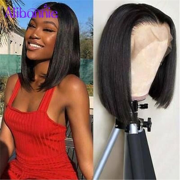alibonnie 13x4 bob wig lace front human hair wigs for black women 4x4 straight with baby brazilian1, Black;brown
alibonnie 13x4 bob wig lace front human hair wigs for black women 4x4 straight with baby brazilian1, Black;brown