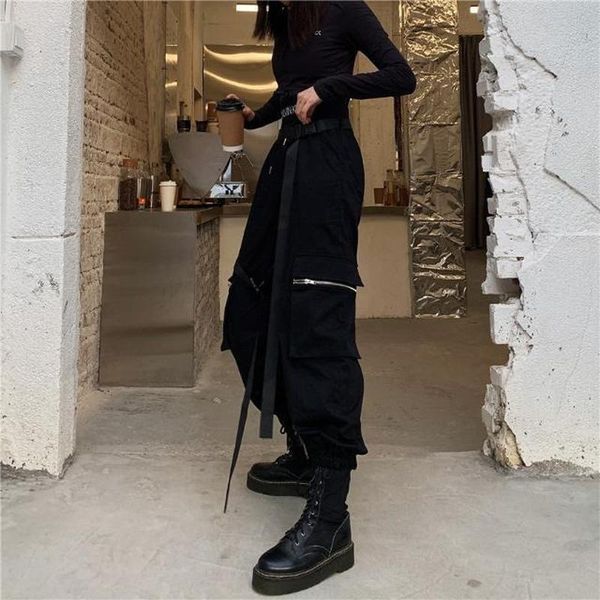 women's pants & capris yghan cargo drawstring black high waist zipper pockets korean style woman 2021 autumn oversized streetwear women, Black;white
women's pants & capris yghan cargo drawstring black high waist zipper pockets korean style woman 2021 autumn oversized streetwear women, Black;white