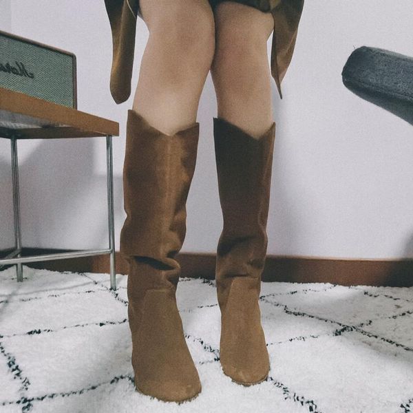 boots shoes for women 2021 winter autumn natural cow suede women's high knee vintage western cowboy wide calf shoe, Black
boots shoes for women 2021 winter autumn natural cow suede women's high knee vintage western cowboy wide calf shoe, Black
