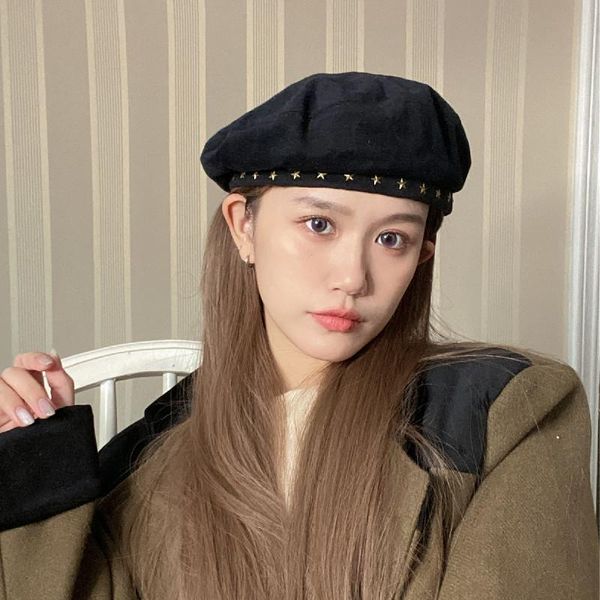 berets women pure color french artist wild british cotton beret cap design five star fashion retro painter hat ladies gorros, Blue;gray
berets women pure color french artist wild british cotton beret cap design five star fashion retro painter hat ladies gorros, Blue;gray
