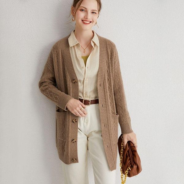 women's knits & tees medium and long sweater cashmere cardigan 2021 autumn korean version versatile wear foreign coat, White
women's knits & tees medium and long sweater cashmere cardigan 2021 autumn korean version versatile wear foreign coat, White