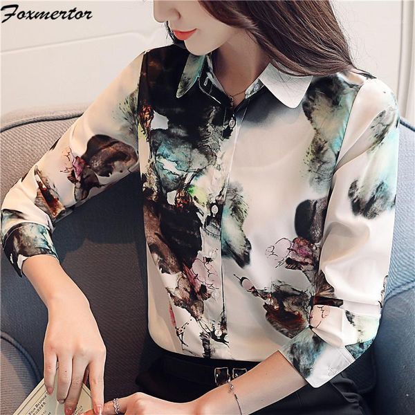 women chiffon blouse shirt 2021 female clothing long sleeve women's korean print ol blusas blouses & shirts, White
women chiffon blouse shirt 2021 female clothing long sleeve women's korean print ol blusas blouses & shirts, White