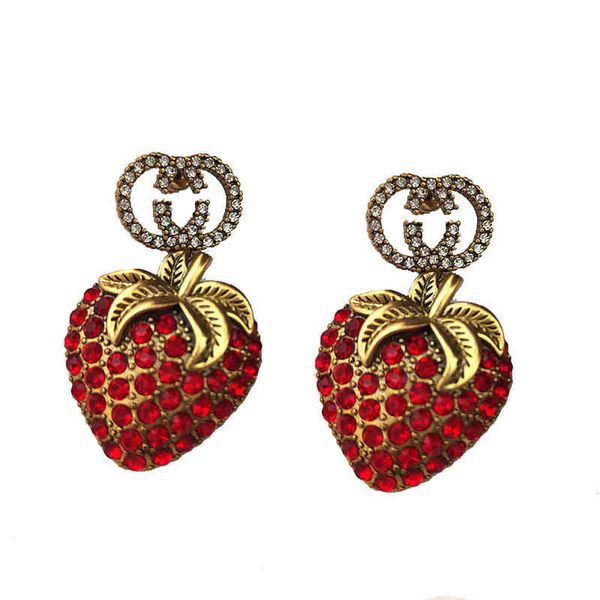 women iter earrings fashion grade red brilliant diamonds strawberry earrings straight for women, Silver
women iter earrings fashion grade red brilliant diamonds strawberry earrings straight for women, Silver