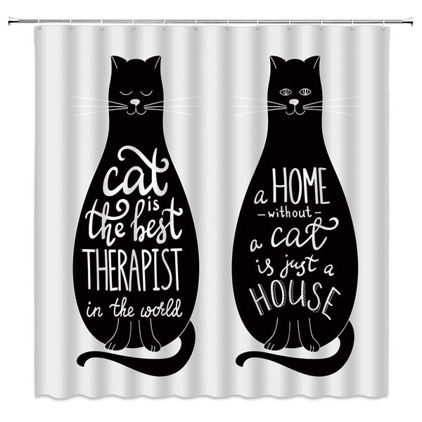 funny cat shower curtain, cartoon black cat with funny quotes creative black white art for pet lover fabric bathroom decor sets
funny cat shower curtain, cartoon black cat with funny quotes creative black white art for pet lover fabric bathroom decor sets