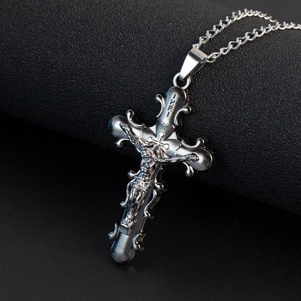 pendant necklaces fashion jewelry crucifix jesus cross chain christian stainless steel necklace for men, Silver
pendant necklaces fashion jewelry crucifix jesus cross chain christian stainless steel necklace for men, Silver