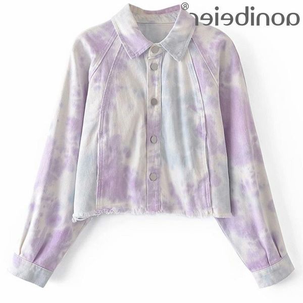 women's jackets aonibeier denim spring tie dye print long sleeve women loose female casual outerwear hem short jacket coats, Black;brown
women's jackets aonibeier denim spring tie dye print long sleeve women loose female casual outerwear hem short jacket coats, Black;brown