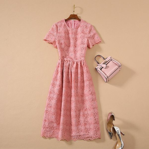 casual dresses european and american women's clothing summer style flower embroidery with short sleeves fashionable pink dress ugq8, Black;gray
casual dresses european and american women's clothing summer style flower embroidery with short sleeves fashionable pink dress ugq8, Black;gray
