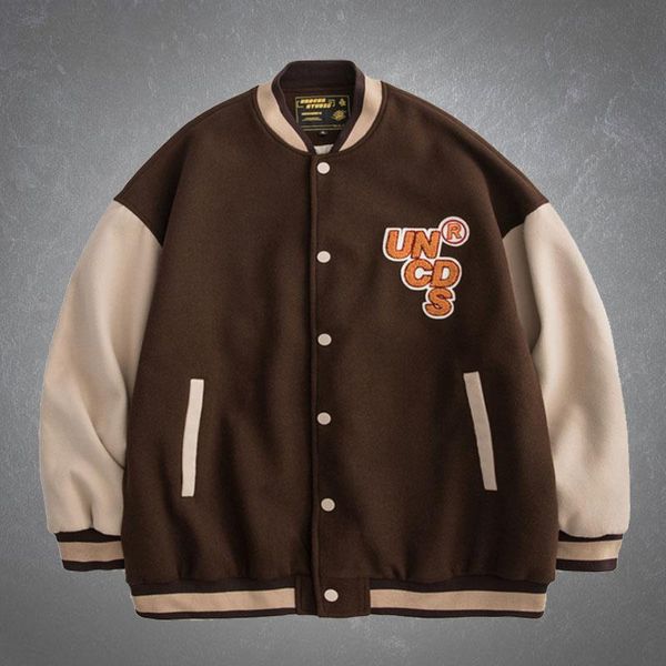 men's jackets autumn brown patchwork embroidery baseball bomber mens streetwear hip hop oversized loose casual cotton coats unisex, Black;brown
men's jackets autumn brown patchwork embroidery baseball bomber mens streetwear hip hop oversized loose casual cotton coats unisex, Black;brown