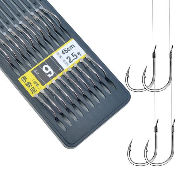fishing hooks tippet double 10 pairs traditional hand tied iseama barbed hook clear nylon line rigs
fishing hooks tippet double 10 pairs traditional hand tied iseama barbed hook clear nylon line rigs