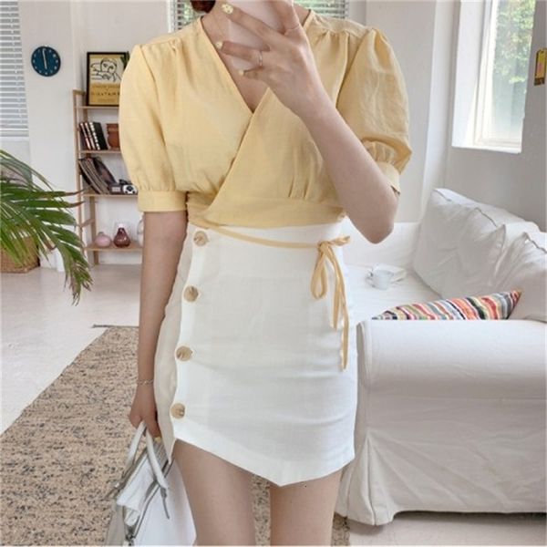 dress korean piece women short sleeve v-neck side drawstring solid color lady blouses and high waist mini skirt 33g3 eqqm, Black;gray
dress korean piece women short sleeve v-neck side drawstring solid color lady blouses and high waist mini skirt 33g3 eqqm, Black;gray