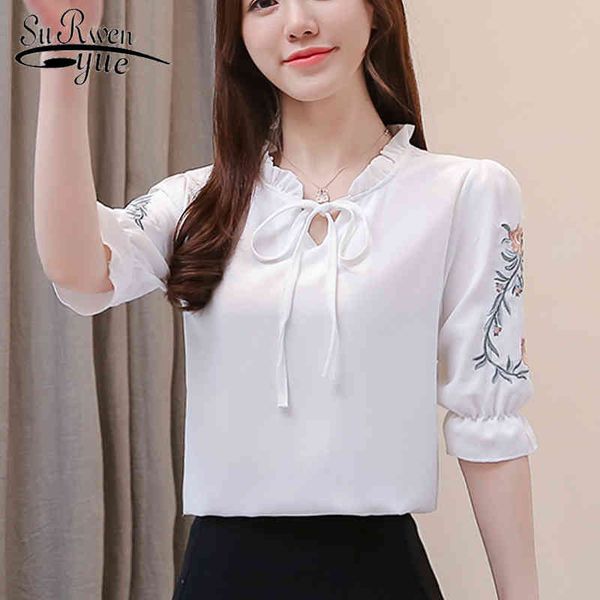 women and blouses spring v-neck chiffon women blouse printing five-point sleeve shirt female shirts 2721 50 210521, White
women and blouses spring v-neck chiffon women blouse printing five-point sleeve shirt female shirts 2721 50 210521, White