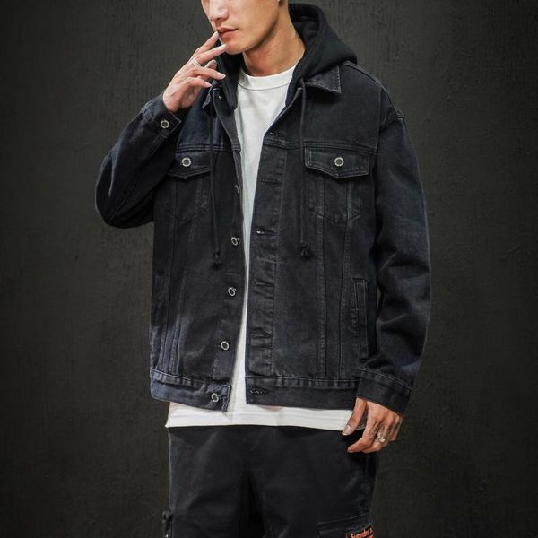 men's jackets mens clothing black denim jacket work spring autumn clothes loose casual lapel with hood office couples college 2021, Black;brown
men's jackets mens clothing black denim jacket work spring autumn clothes loose casual lapel with hood office couples college 2021, Black;brown
