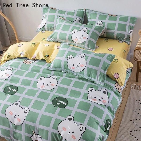 3/4 pieces mint green bedding set cartoon flower bear printed duvet cover quilt for 1.5m 1.8m 2m bed with pillowcase sheet sets
3/4 pieces mint green bedding set cartoon flower bear printed duvet cover quilt for 1.5m 1.8m 2m bed with pillowcase sheet sets