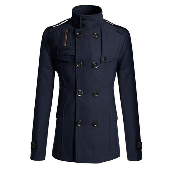 men's wool & blends 2021 brand autumn winter body repair woolen overcoat for male double breasted thickened jacket, Black
men's wool & blends 2021 brand autumn winter body repair woolen overcoat for male double breasted thickened jacket, Black