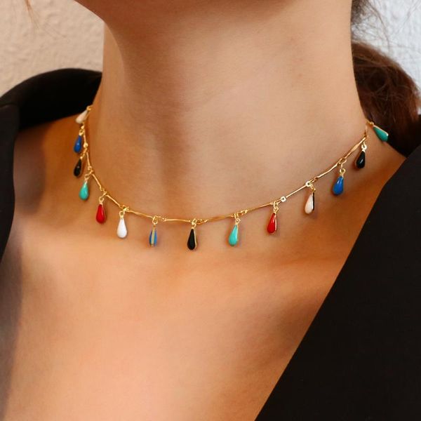 chains lifefontier fashion tassel colorful bead enamel alloy choker necklaces for women girl's bohemian clavicle chain jewelry gifts, Silver
chains lifefontier fashion tassel colorful bead enamel alloy choker necklaces for women girl's bohemian clavicle chain jewelry gifts, Silver