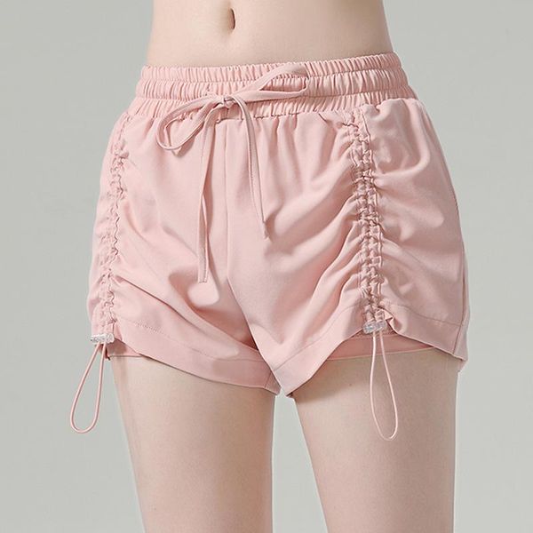 women's elastic lace up sports shorts drawstring fake two pieces leisure pants running yoga fitness gym clothing, White;black
women's elastic lace up sports shorts drawstring fake two pieces leisure pants running yoga fitness gym clothing, White;black