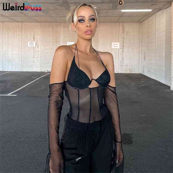 weird puss mesh women long sleeve t-shirt backless y2k halter off shoulder chic patchwork fashion club party streetwear 210322, White
weird puss mesh women long sleeve t-shirt backless y2k halter off shoulder chic patchwork fashion club party streetwear 210322, White