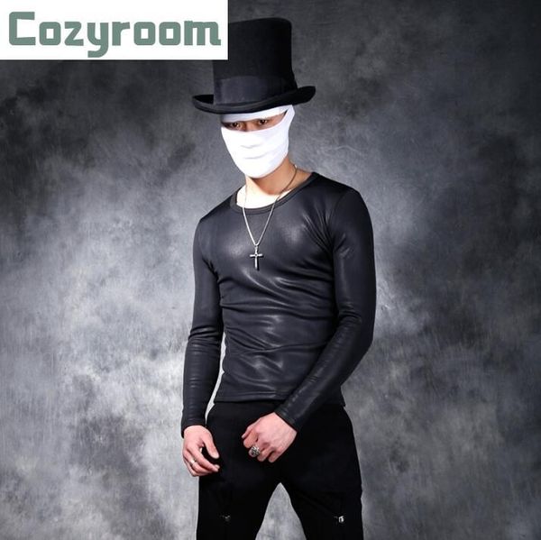 autumn and winter men personality slim short round neck leather t-shirt hairstylist stretch thickening tight bottoming shirt men's t-sh, White;black
autumn and winter men personality slim short round neck leather t-shirt hairstylist stretch thickening tight bottoming shirt men's t-sh, White;black