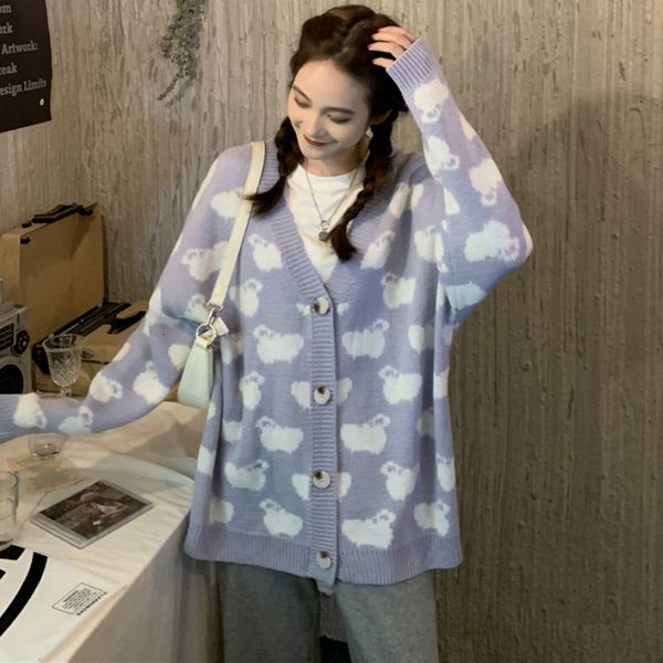 women's sweaters cardigan retro sleeve long sleeve, jacket with cleavage v button cartoon lovely korean leisure style easy size autumn, White;black
women's sweaters cardigan retro sleeve long sleeve, jacket with cleavage v button cartoon lovely korean leisure style easy size autumn, White;black