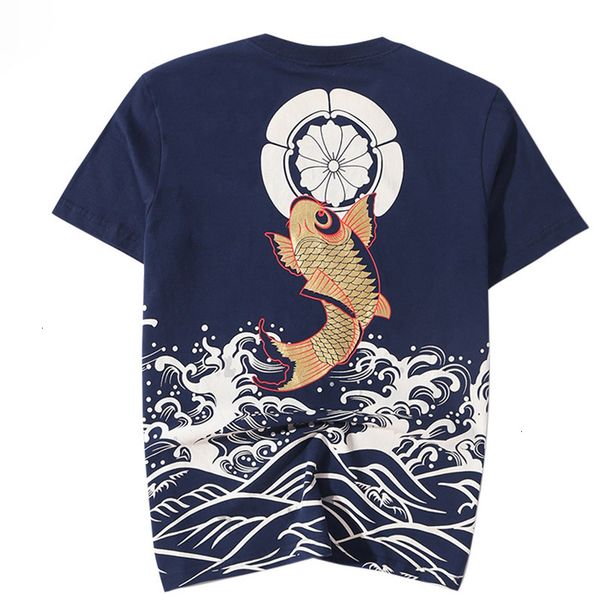 men's t-shirts short sleeve japanese streetwear harajuku tshirt women koi fish wave print hip hop shirt men summer tees lover qsm7, White;black
men's t-shirts short sleeve japanese streetwear harajuku tshirt women koi fish wave print hip hop shirt men summer tees lover qsm7, White;black