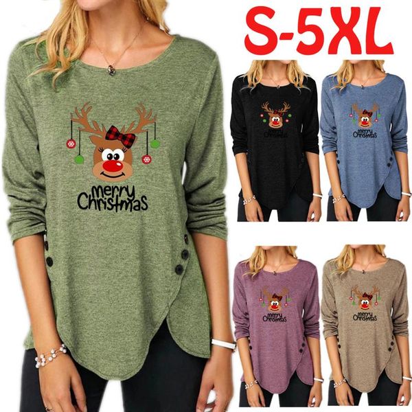 women's hoodies & sweatshirts pullover autumn personality design christmas print hem irregular button long sleeve round neck plus size, Black
women's hoodies & sweatshirts pullover autumn personality design christmas print hem irregular button long sleeve round neck plus size, Black