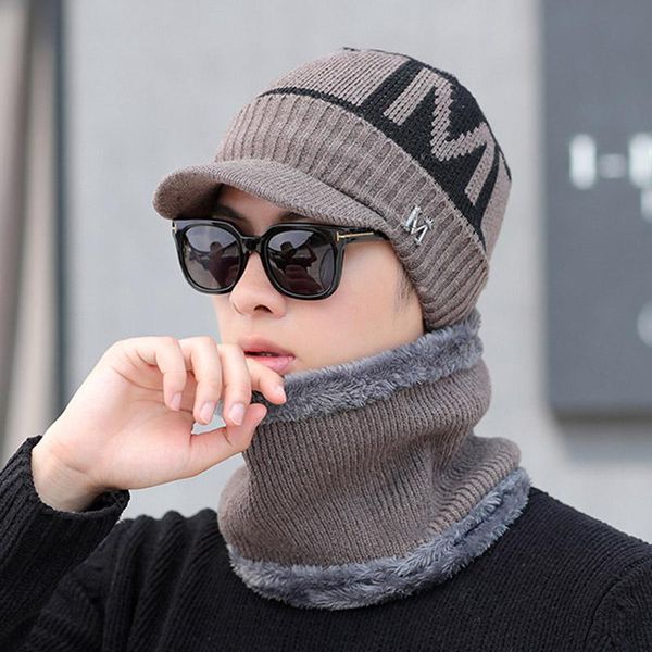men knit cap with neck gaiter visor beanie fleece lined thickened set asd88 outdoor hats, Black;white
men knit cap with neck gaiter visor beanie fleece lined thickened set asd88 outdoor hats, Black;white