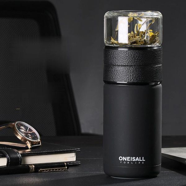 tea dry wet separation insulation cup men's car large-capacity seal leak-proof portable 304 stainless steel water bottles