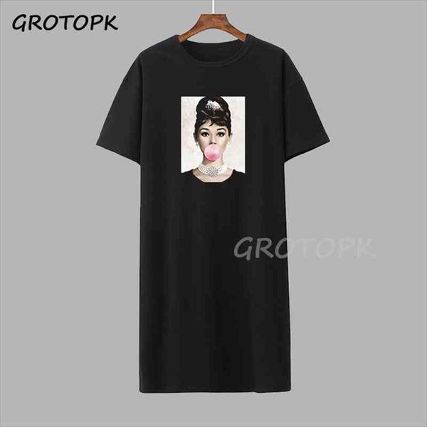 vintage audrey hepburn pink bubble gum print t-shirt dress women t-shirt dress female harajuku summer short sleeve woman, Black;gray
vintage audrey hepburn pink bubble gum print t-shirt dress women t-shirt dress female harajuku summer short sleeve woman, Black;gray