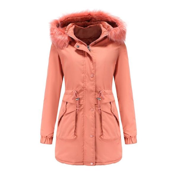 women's fur & faux fashion hood down jackets for women casual zipper long sleeve coat with pockets abrigos, Black
women's fur & faux fashion hood down jackets for women casual zipper long sleeve coat with pockets abrigos, Black