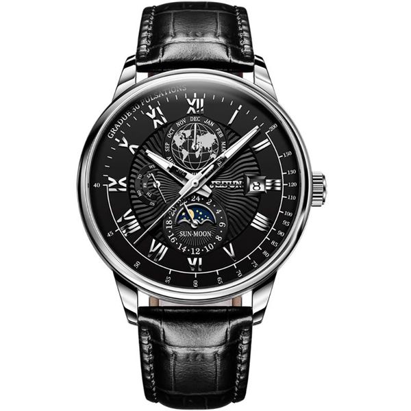 wristwatches 2021 products jsdun men's watch moon phase classic automatic mechanical waterproof stainless steel, Slivery;brown
wristwatches 2021 products jsdun men's watch moon phase classic automatic mechanical waterproof stainless steel, Slivery;brown