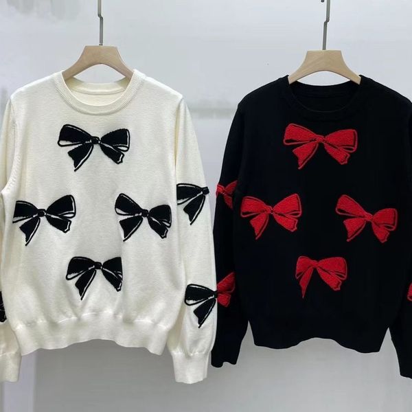 women's sweaters autumn new round neck long sleeve contrast bow jacquard loose knit pullover s4dq, White;black
women's sweaters autumn new round neck long sleeve contrast bow jacquard loose knit pullover s4dq, White;black