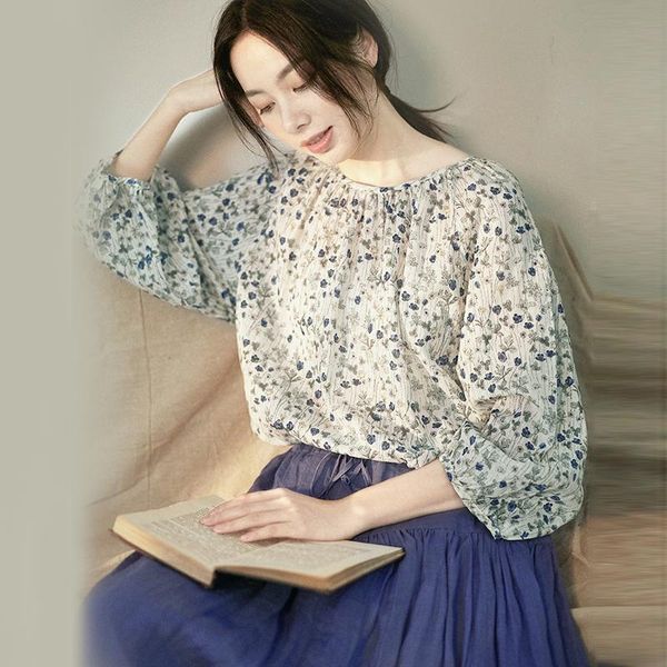 women's blouses & shirts spring summer women loose plus size vintage artisitc print natural fabric comfortable thin lightweight linen, White
women's blouses & shirts spring summer women loose plus size vintage artisitc print natural fabric comfortable thin lightweight linen, White